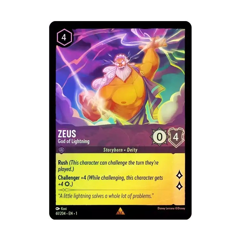 061/204·EN·1 | Zeus - God of Lightning | Temporada 1 | Carta FOIL en Inglés