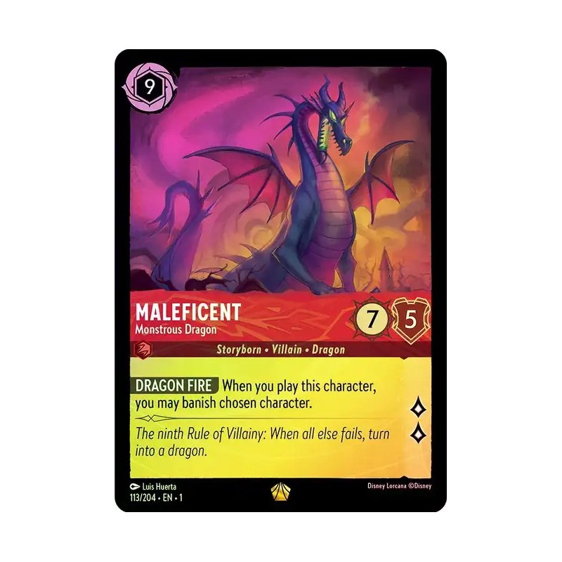 Carta Foil Maleficent - Monstrous Dragon | Disney Lorcana 113/204·EN·1