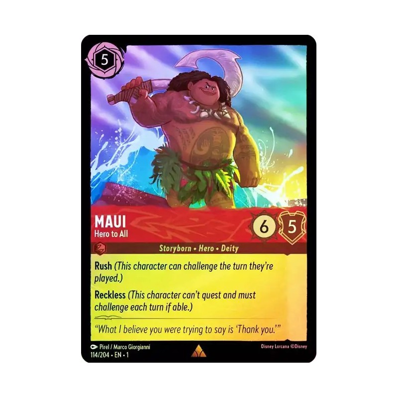 Carta Foil Maui - Hero to All | Disney Lorcana #114/204·EN·1