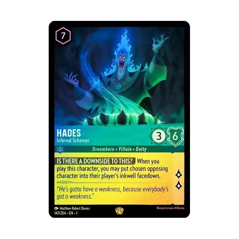 Carta Foil Hades - Infernal Schemer | Disney Lorcana #147/204·EN·1