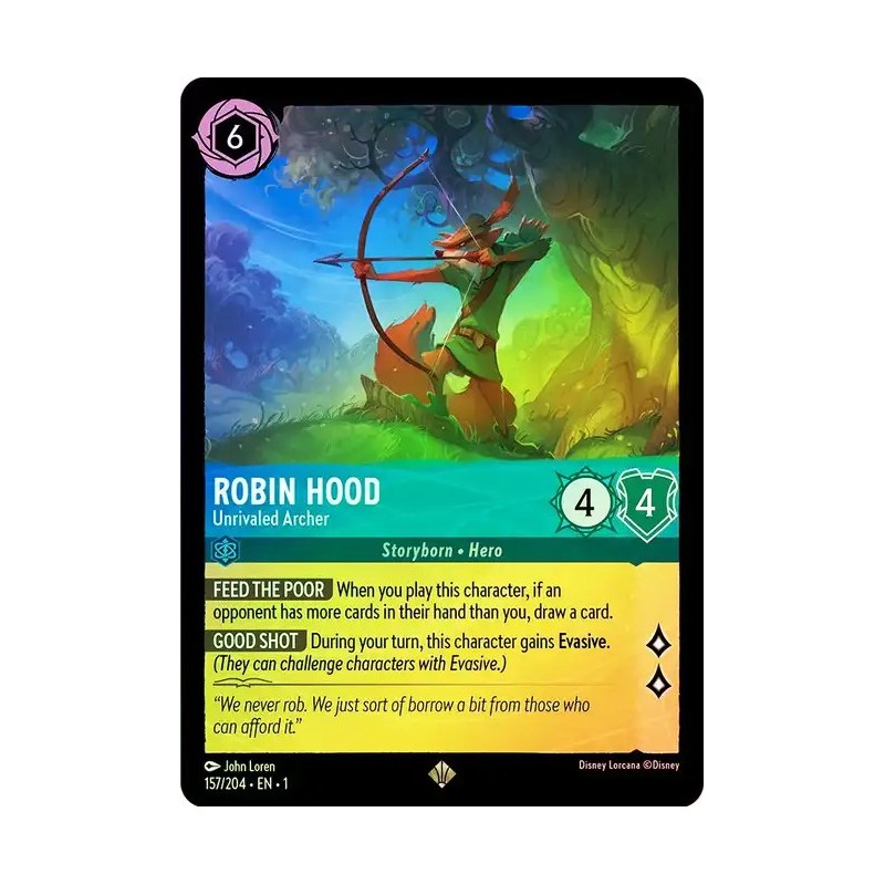 Carta Foil Robin Hood - Unrivaled Archer | Disney Lorcana 157/204·EN·1