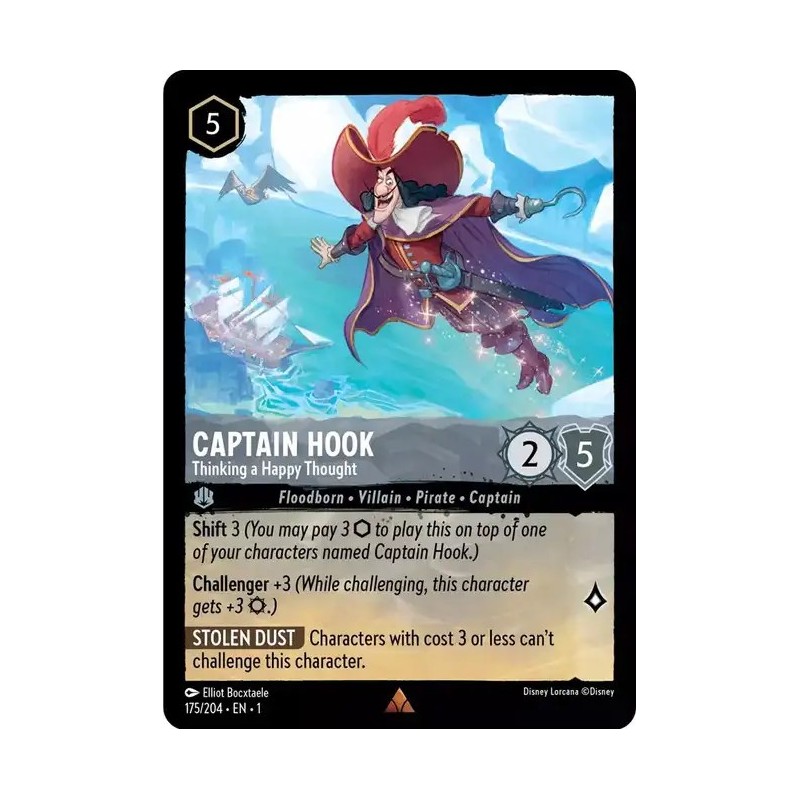 Carta Captain Hook - Thinking A Happy Thought | Lorcana #175/204·EN·1