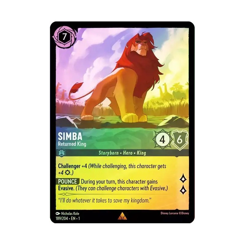 Carta Foil Simba - Returned King | Disney Lorcana #189/204·EN·1