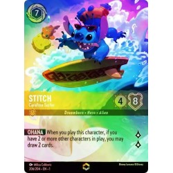 Carta Stitch - Carefree Surfer (Encantada) Disney Lorcana 206/204·EN·1